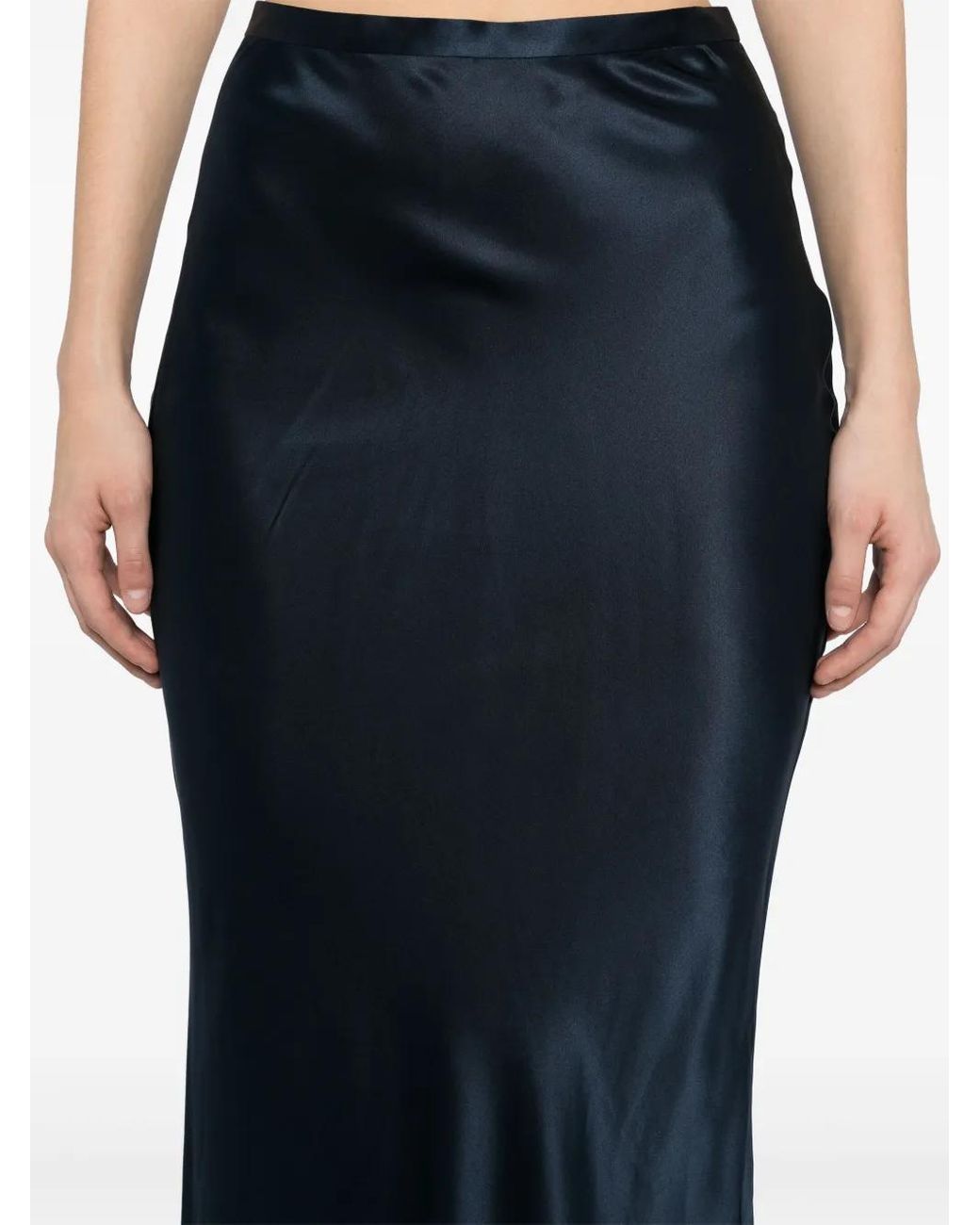 Michelle Mason Blue Bias Maxi Skirt