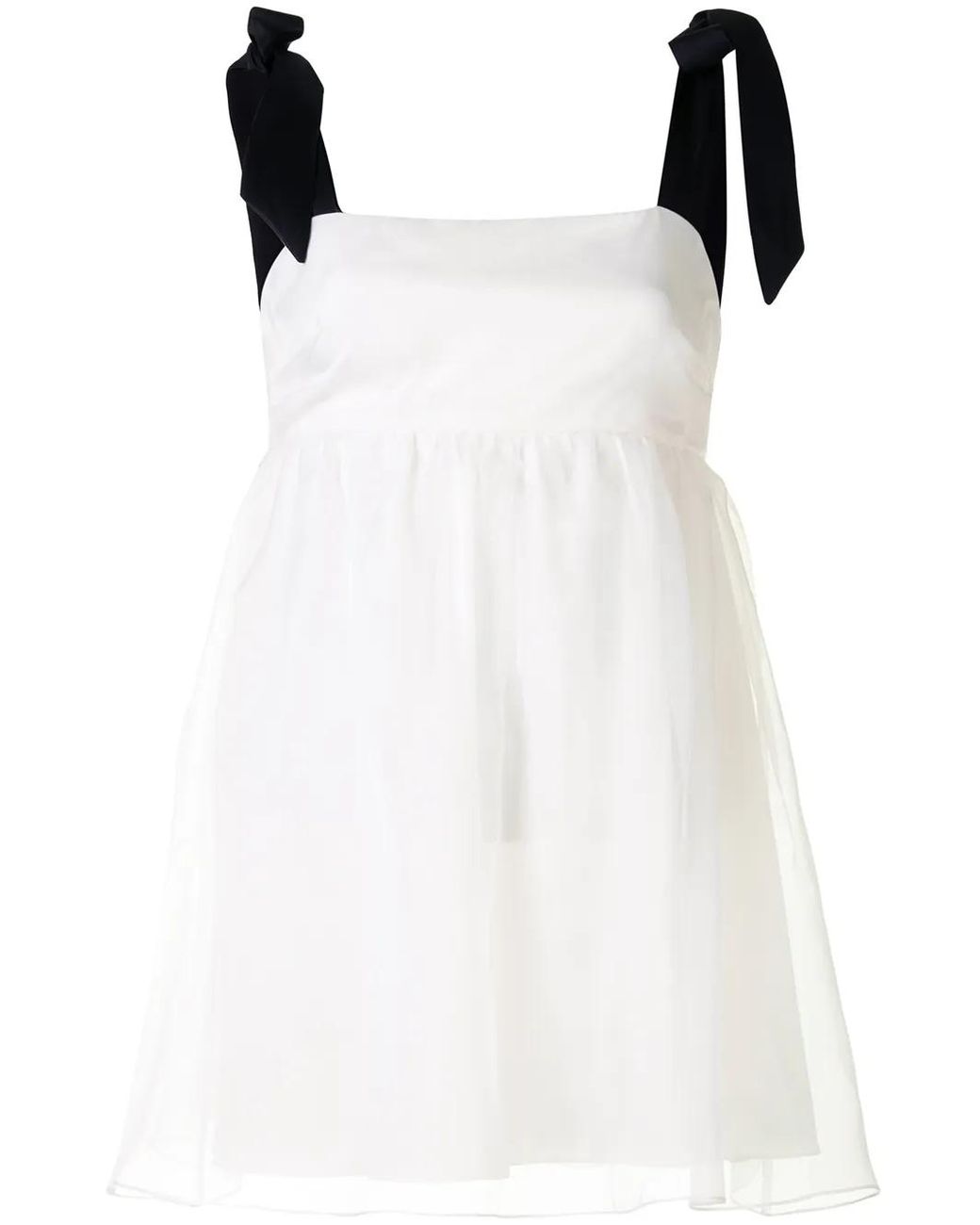Macgraw White Petal Empire-Line Organza Blouse