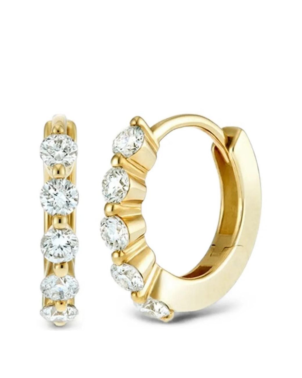 Dinny Hall Metallic Mini Shuga Diamond Huggie Hoop Earrings