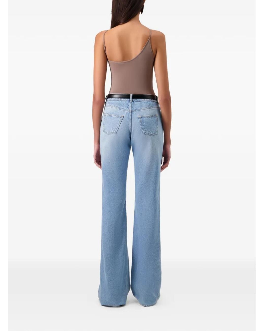 Coperni Brown One-Shoulder Swimsuit