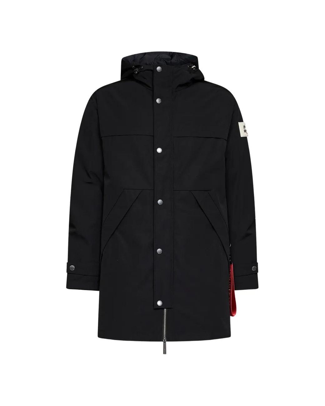 AFTER LABEL Black Hooded Press-Stud Jacket for men