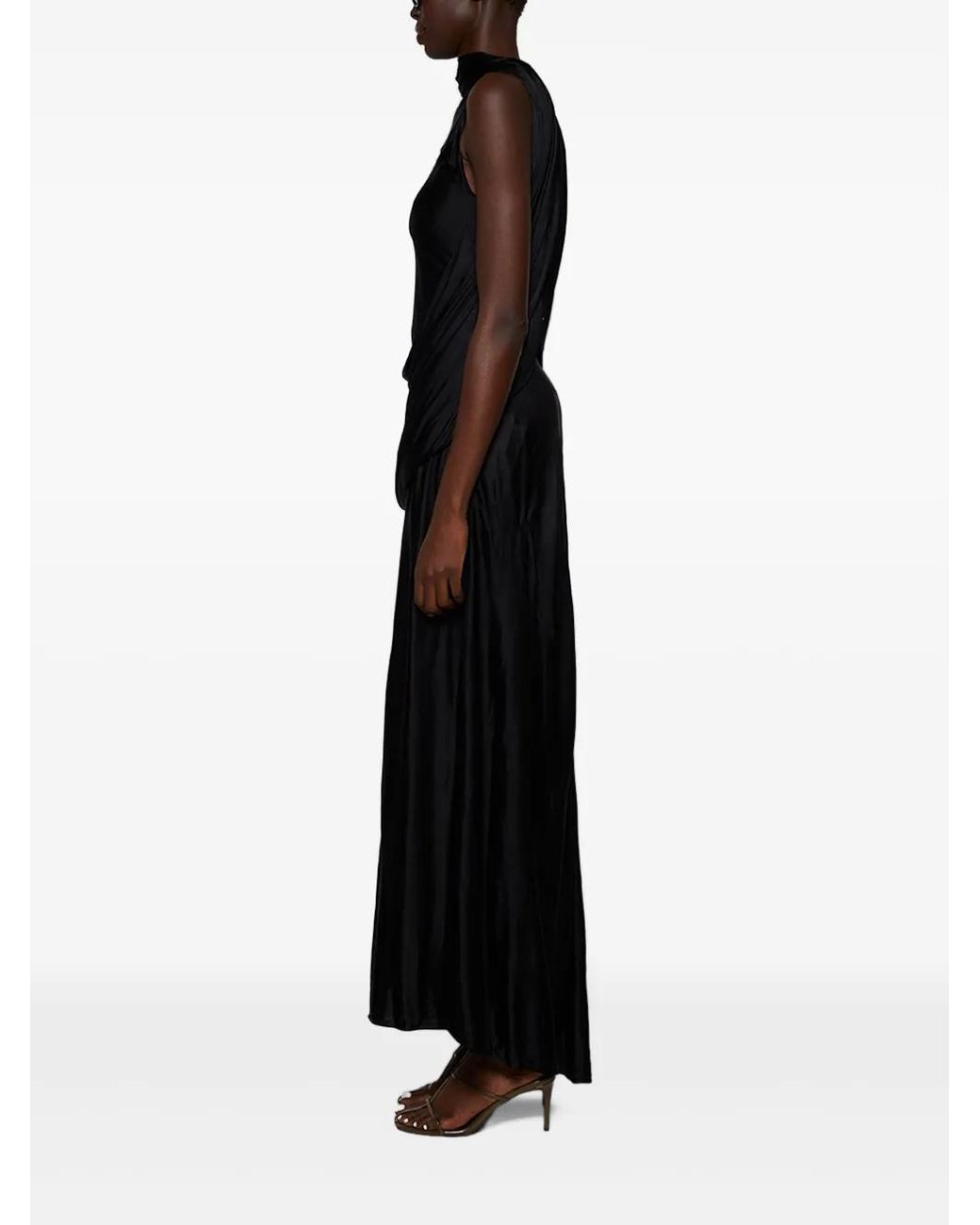 Loewe Black Anagram Pebble-Detail Maxi Dress