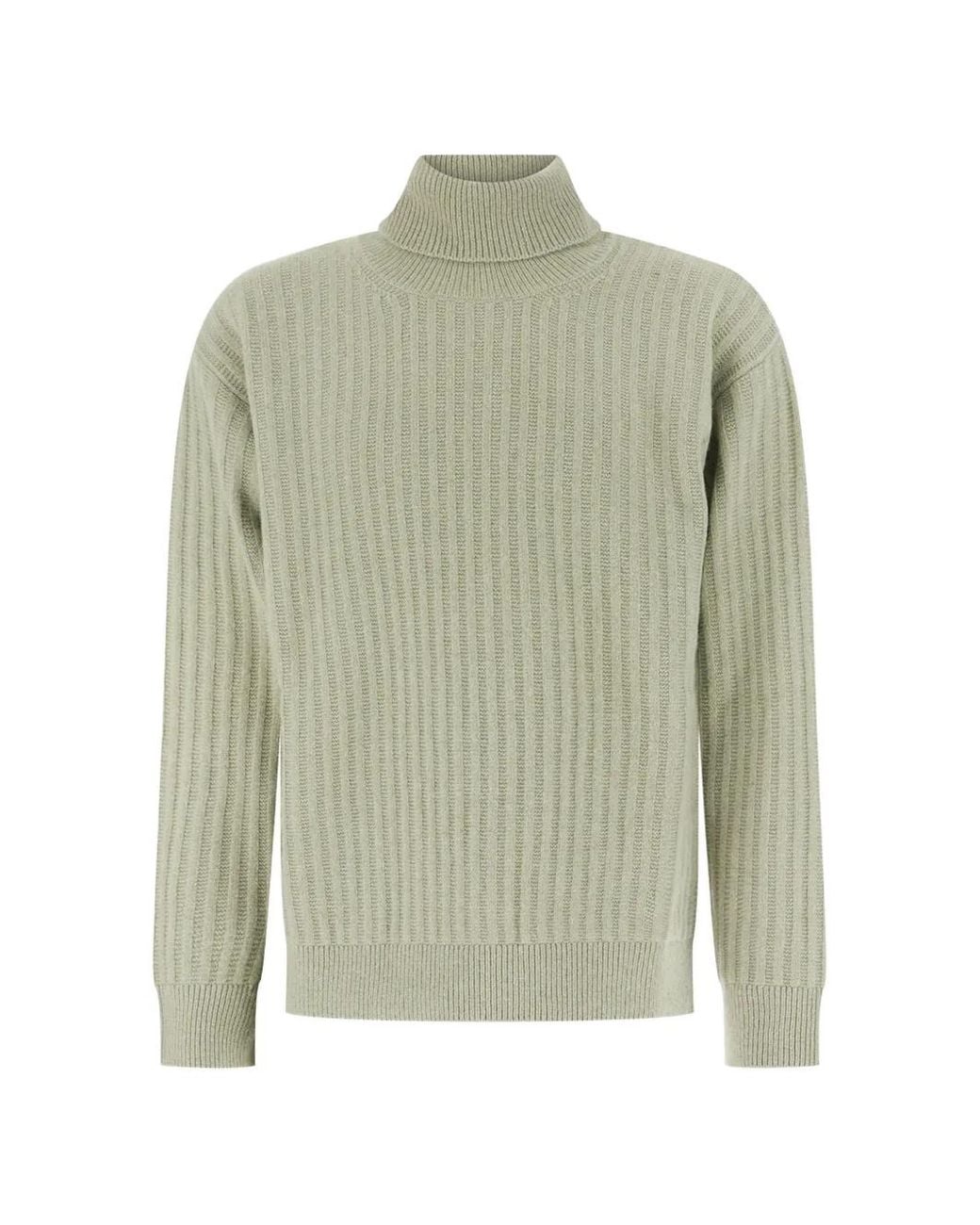 Alpha Studio Green Ribbed-Knit Roll-Neck Sweater for men