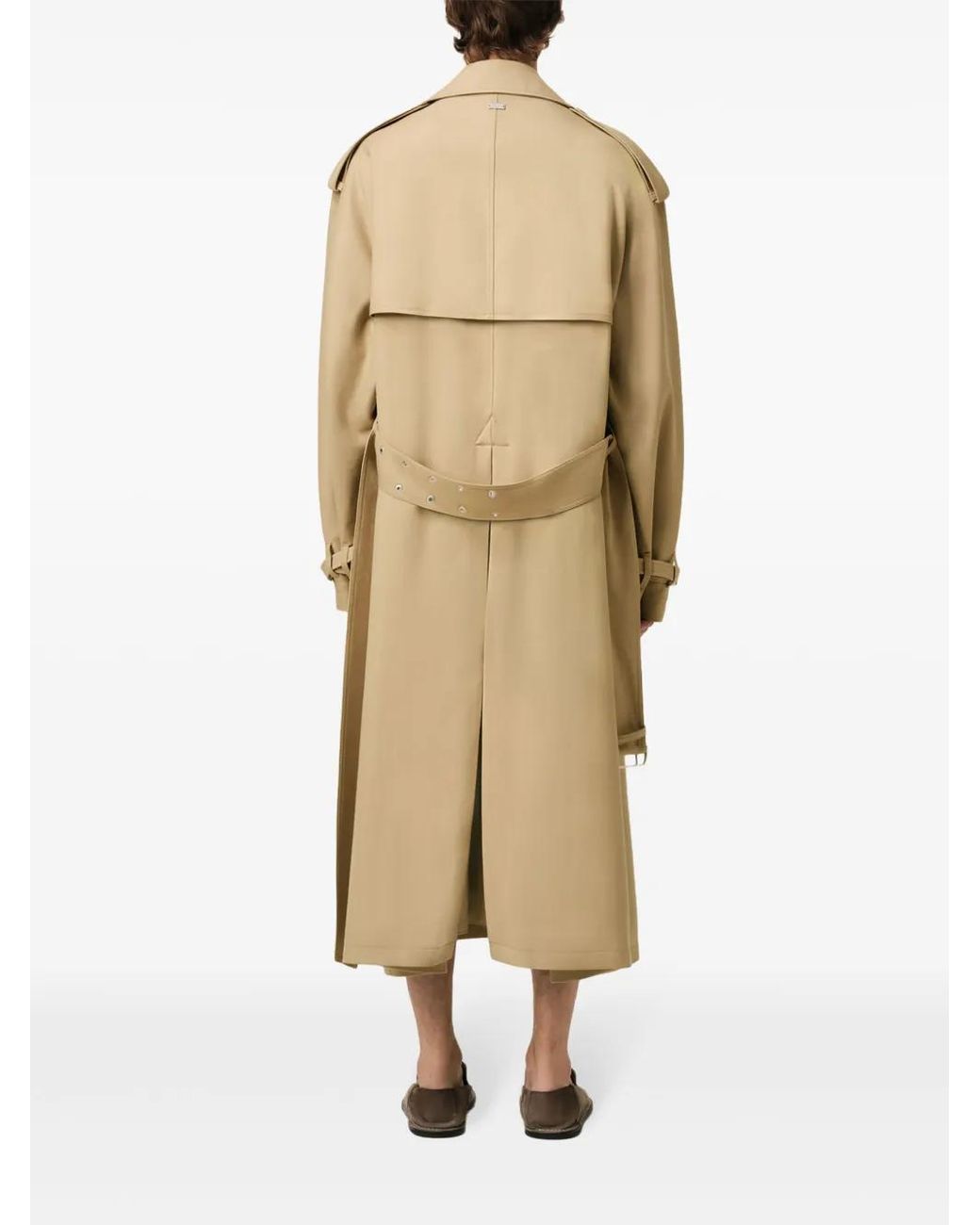 AMI Natural Virgin Wool Trench Coat for men