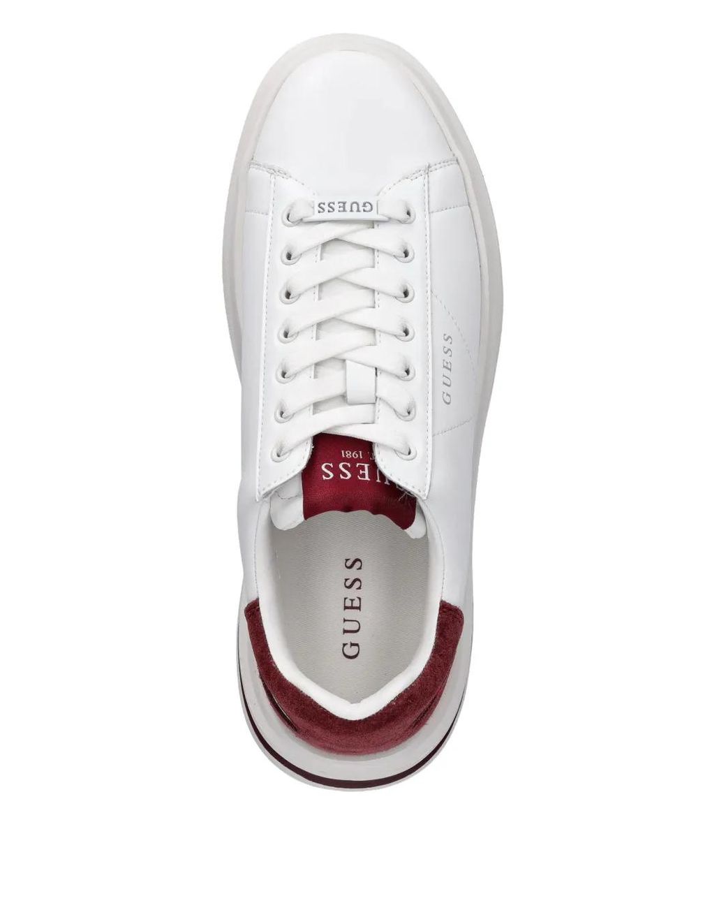 Guess White Logo-Patch Sneakers for men