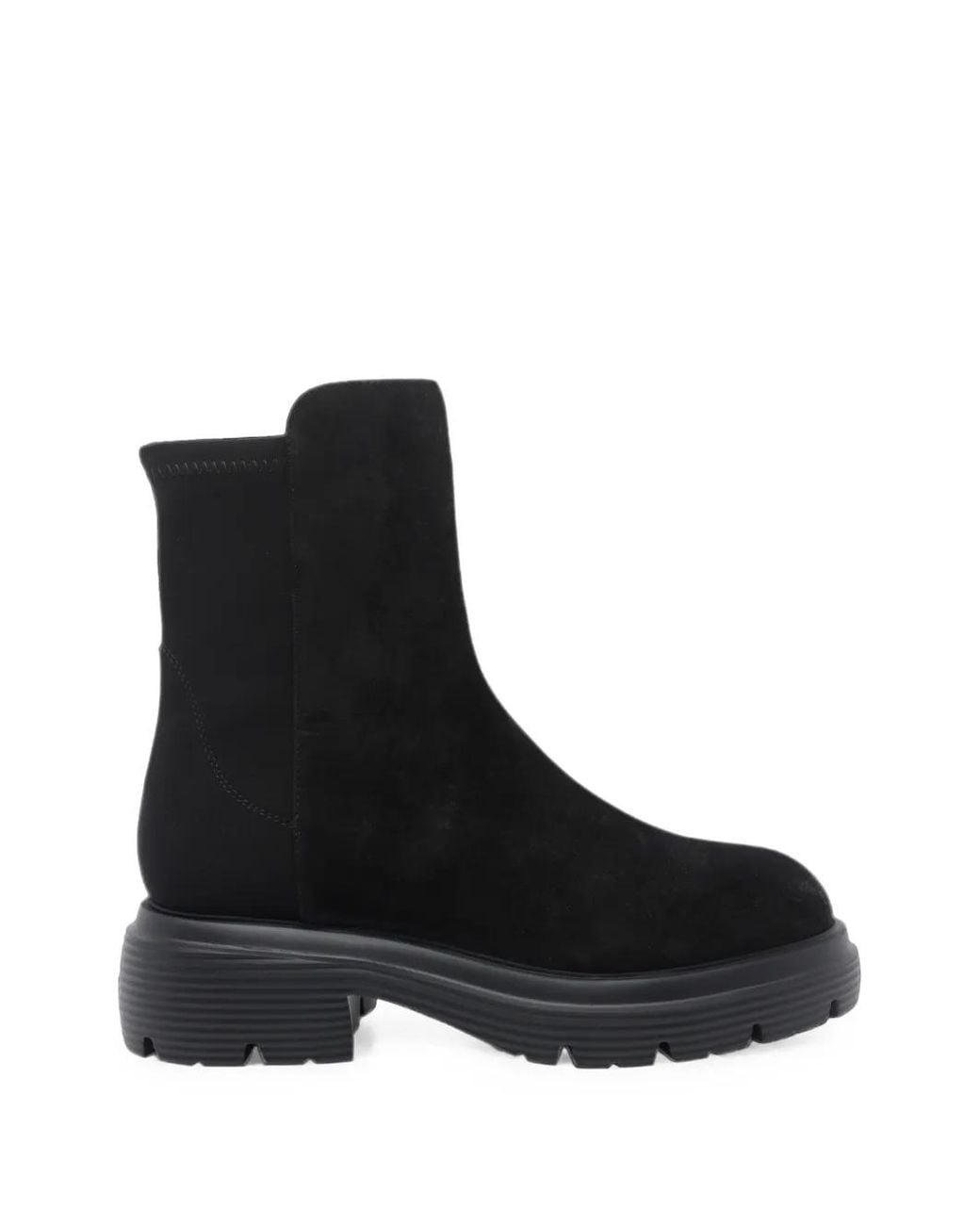 Stuart Weitzman Black Lug-Sole Ankle Boots