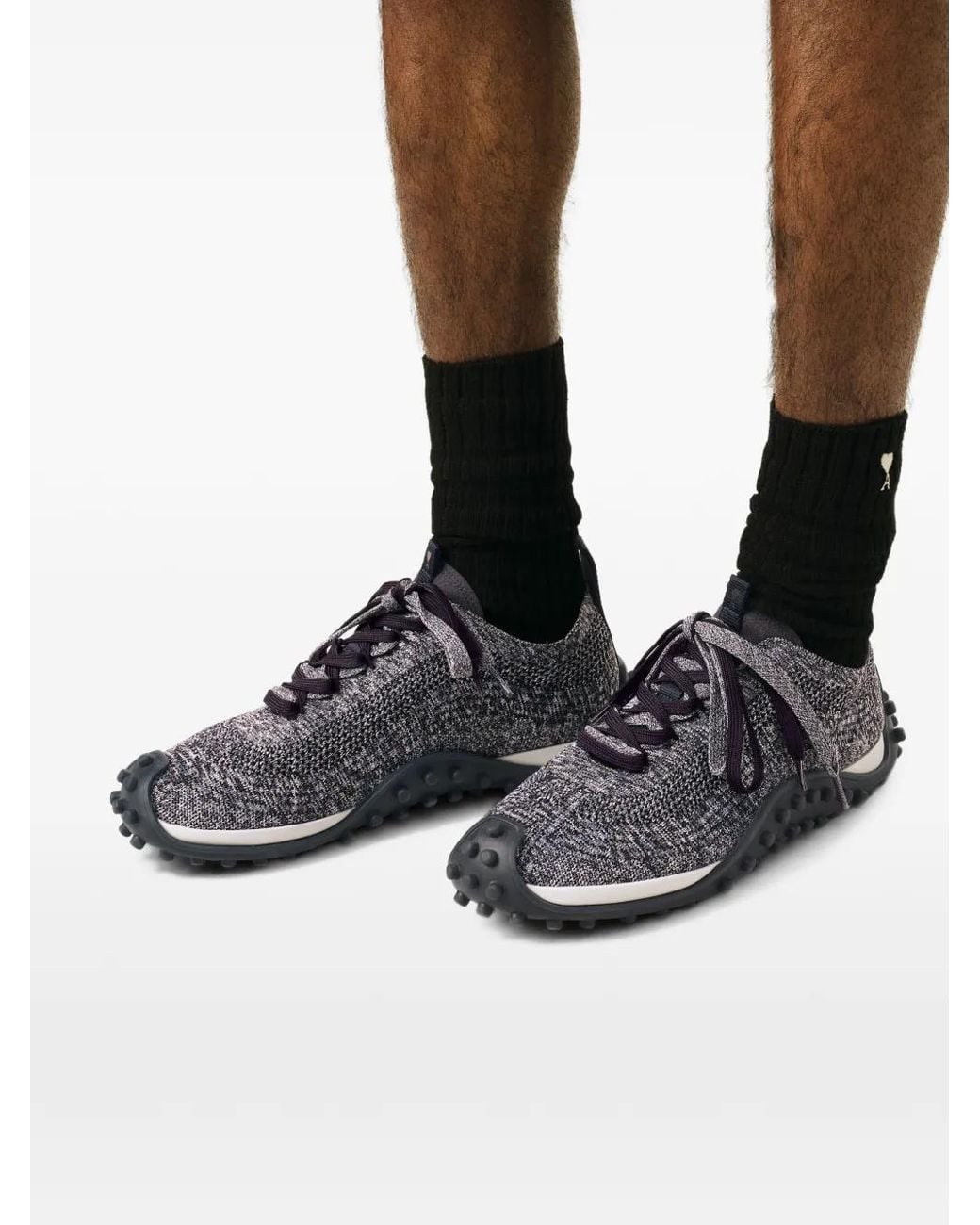 AMI White Knit Mirage Sneakers