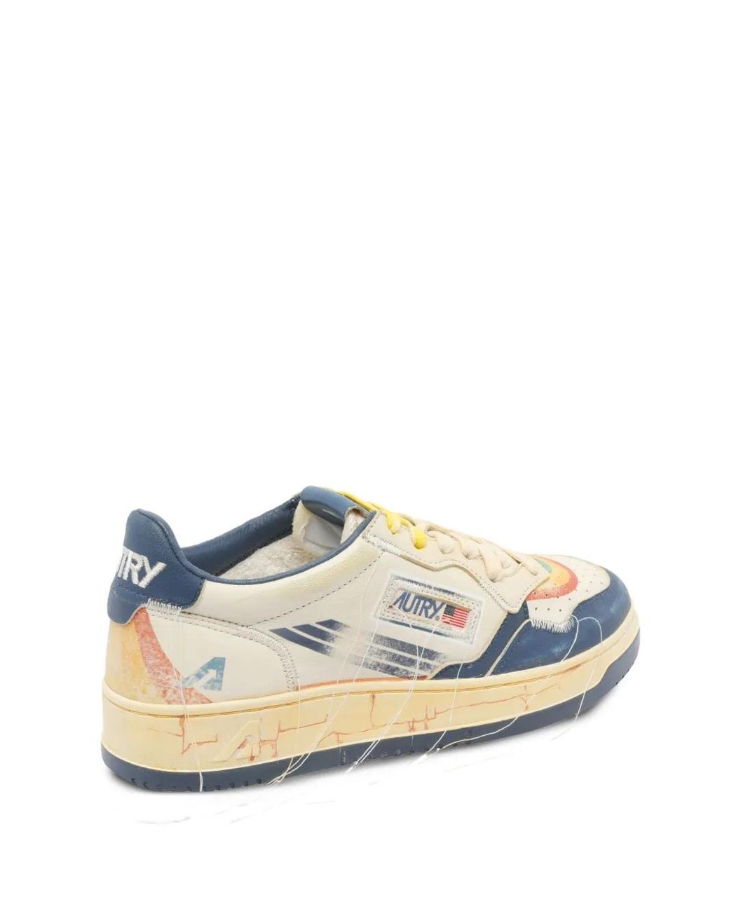 Autry Blue Detail Low-Top Sneakers for men