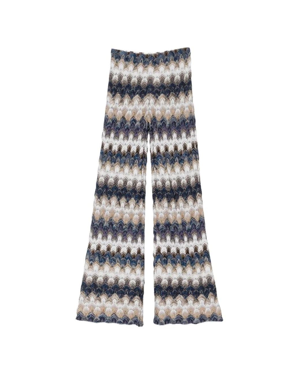 Missoni White Zig Zag-Pattern Trousers