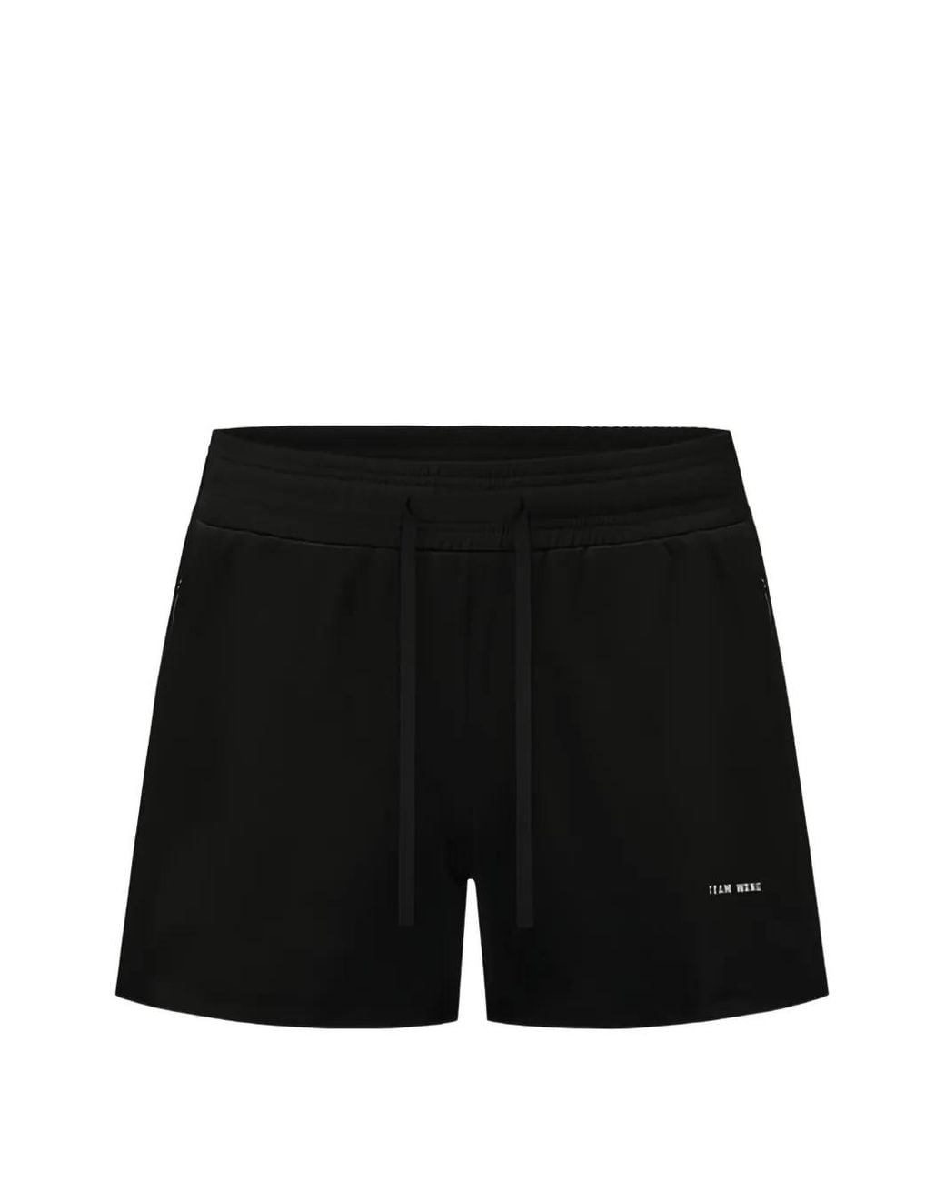 TEAM WANG design Black Original 1 Logo-Print Drawstring Shorts for men