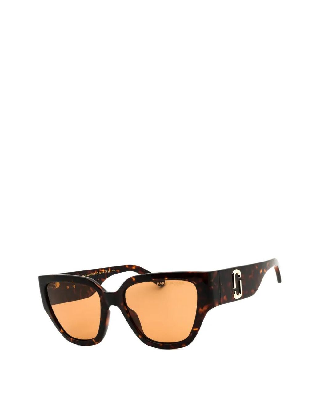 Marc Jacobs Black Tortoiseshell-Effect Cat-Eye Sunglasses