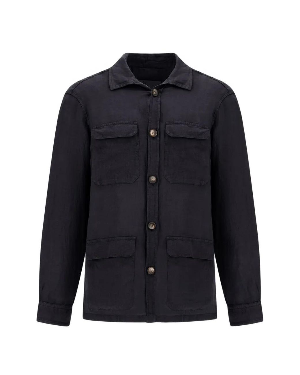 Herno Blue Linen Field Jacket for men