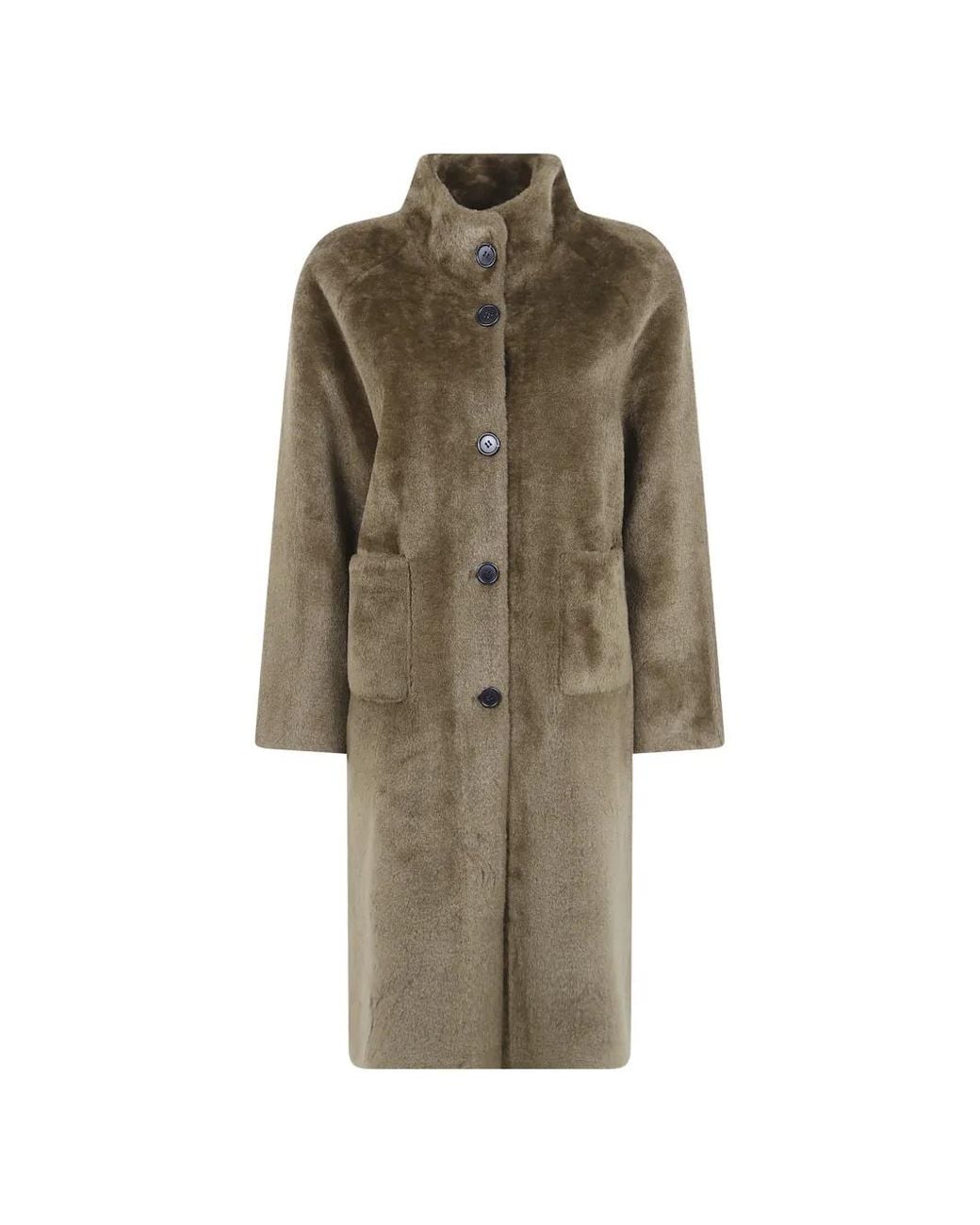 Betta Corradi Natural Faux-Fur Single-Breasted Coat
