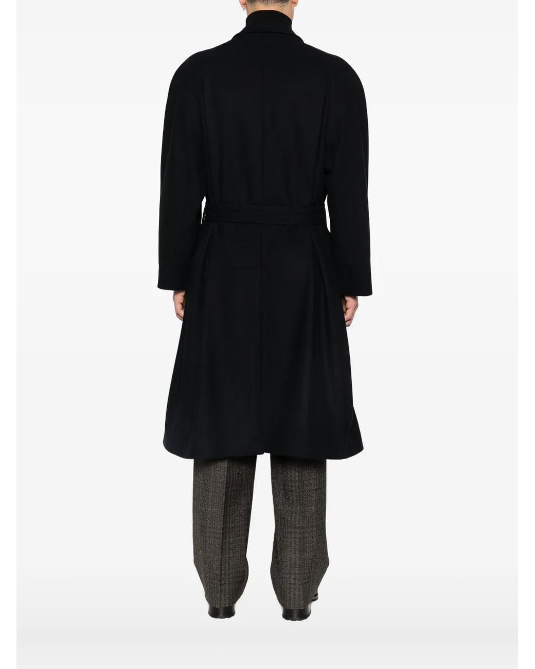 MARSĒM Black Belted Coat for men