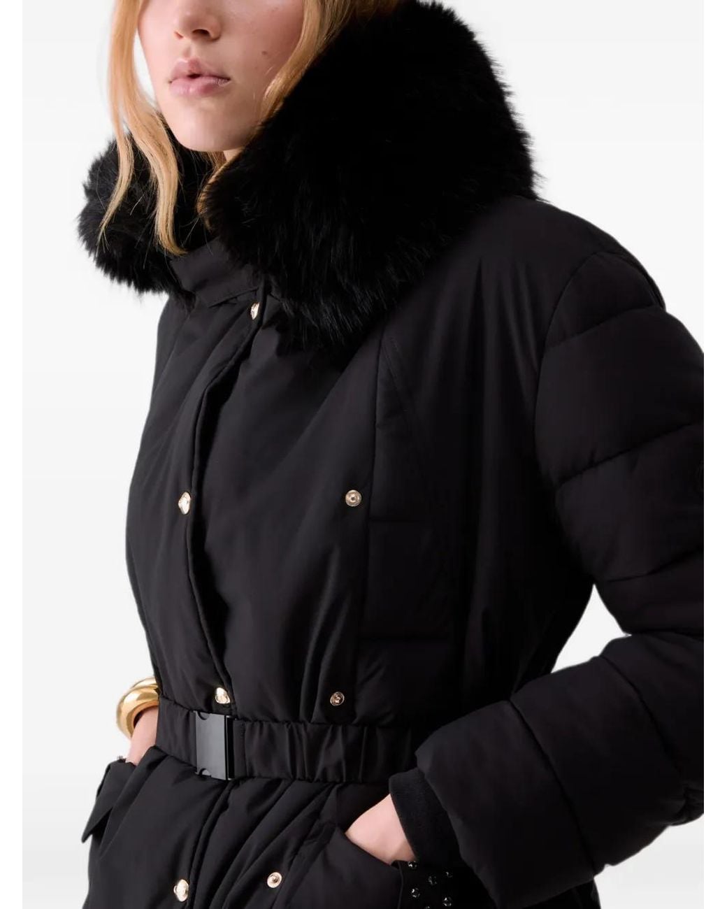 Liu Jo Black Padded Jacket With Belt