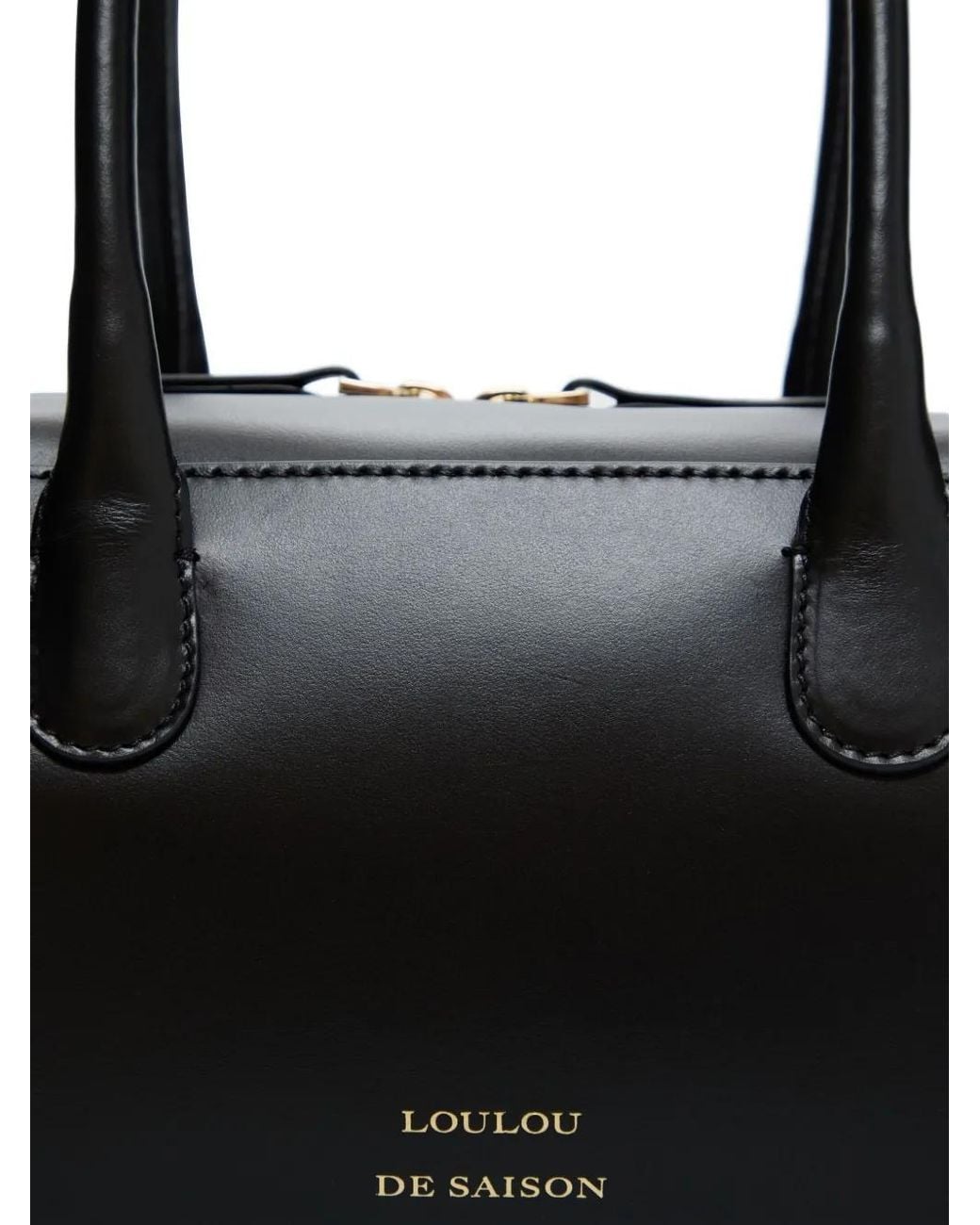 Loulou de Saison Black Seth Top-Zip Shoulder Bag