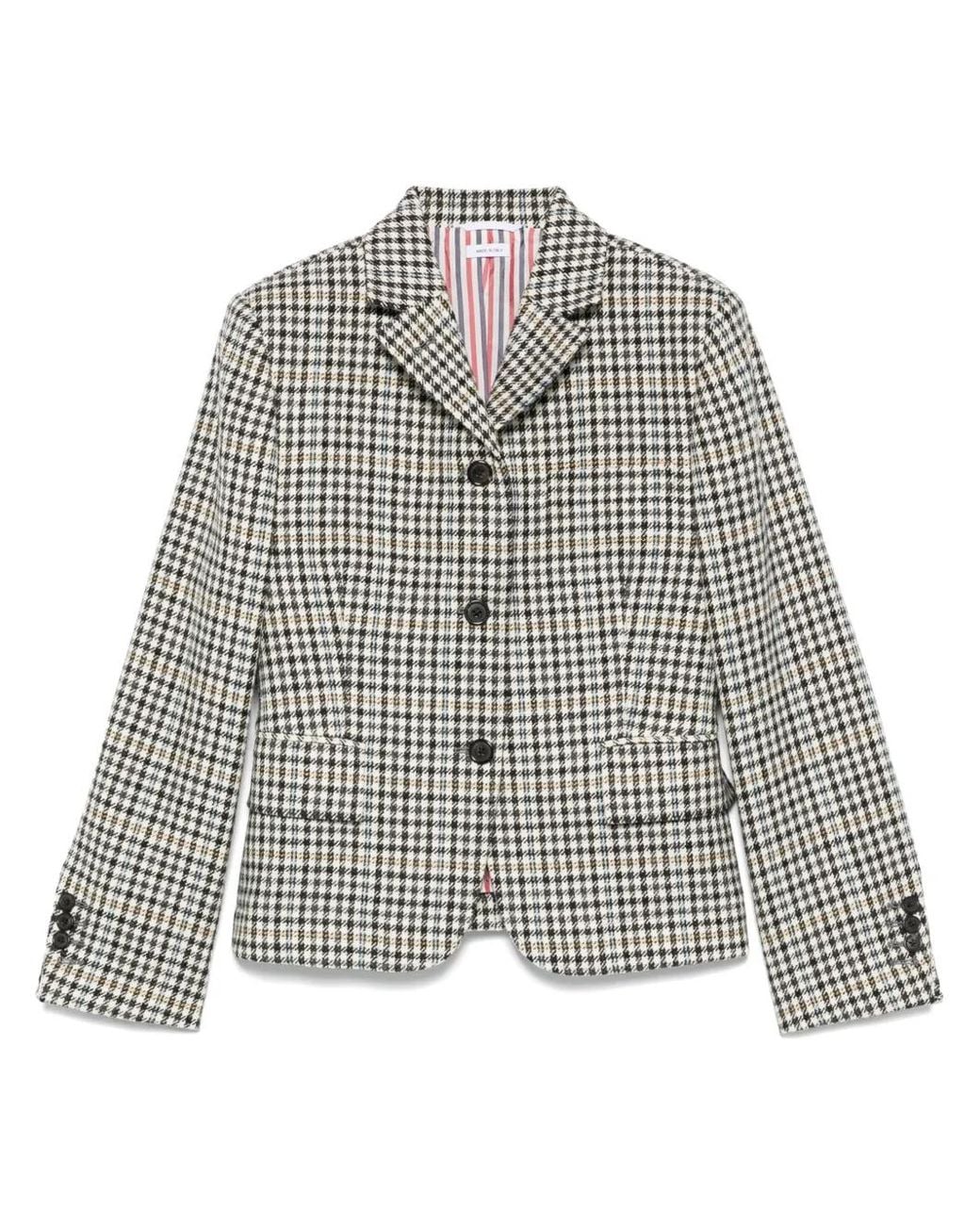 Giacca A Quadri di Thom Browne in White