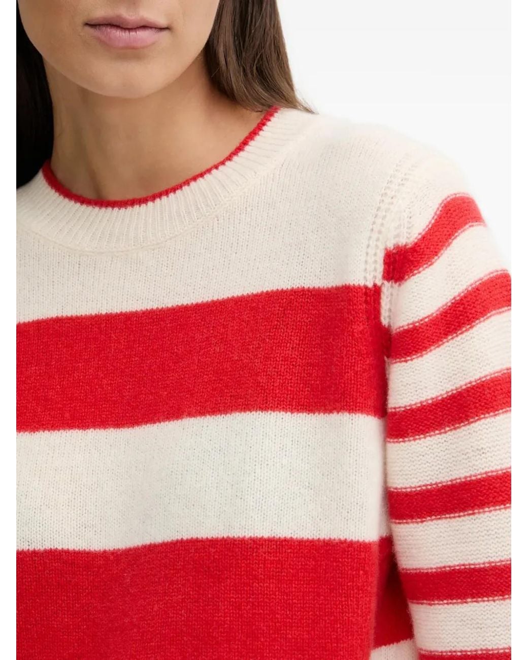 Marc O' Polo Red Striped Crew-Neck Sweater
