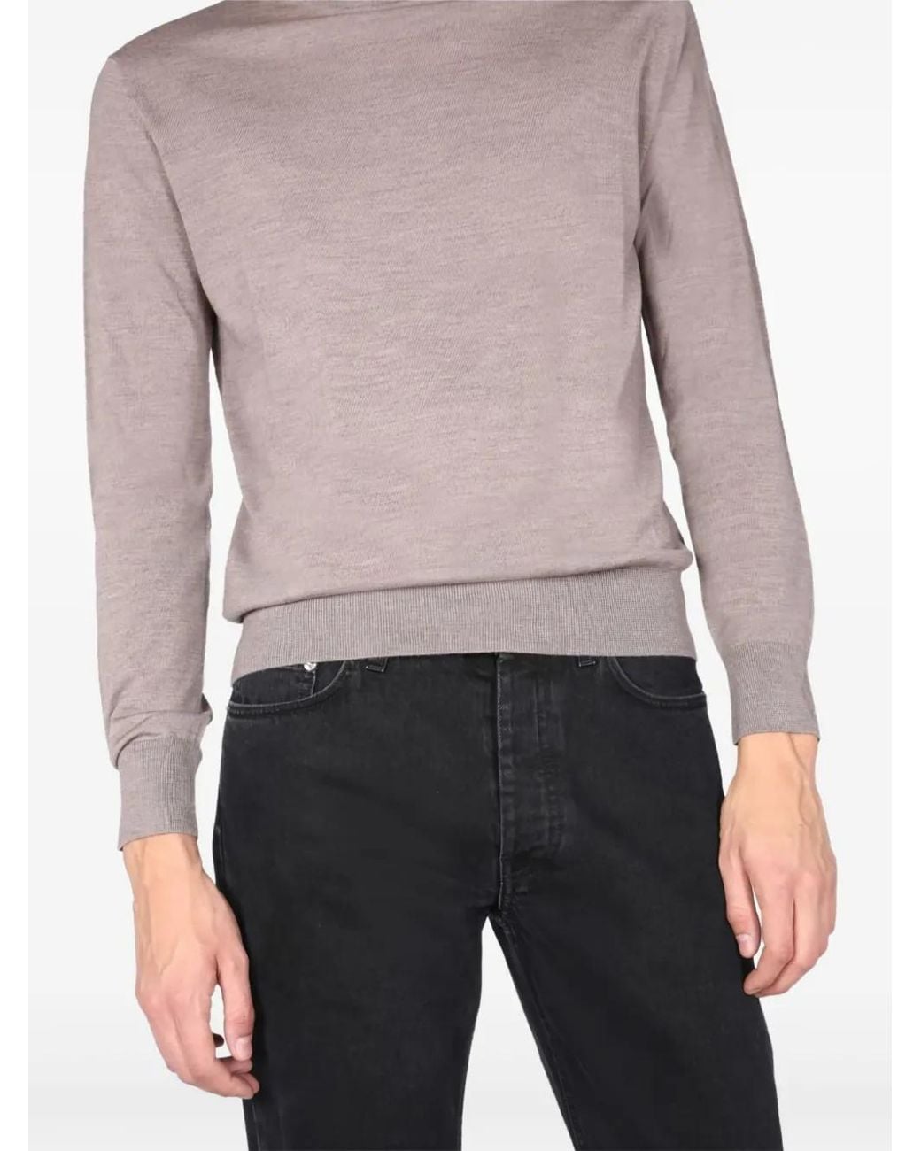 Ballantyne Purple Crew-Neck Wool Sweater for men