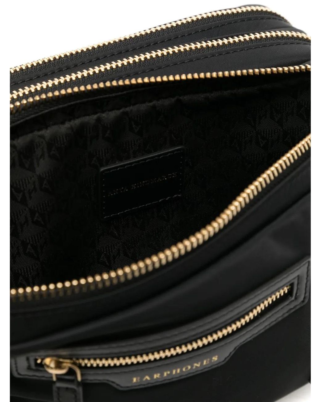 Anya Hindmarch Black Logo Crossbody Bag