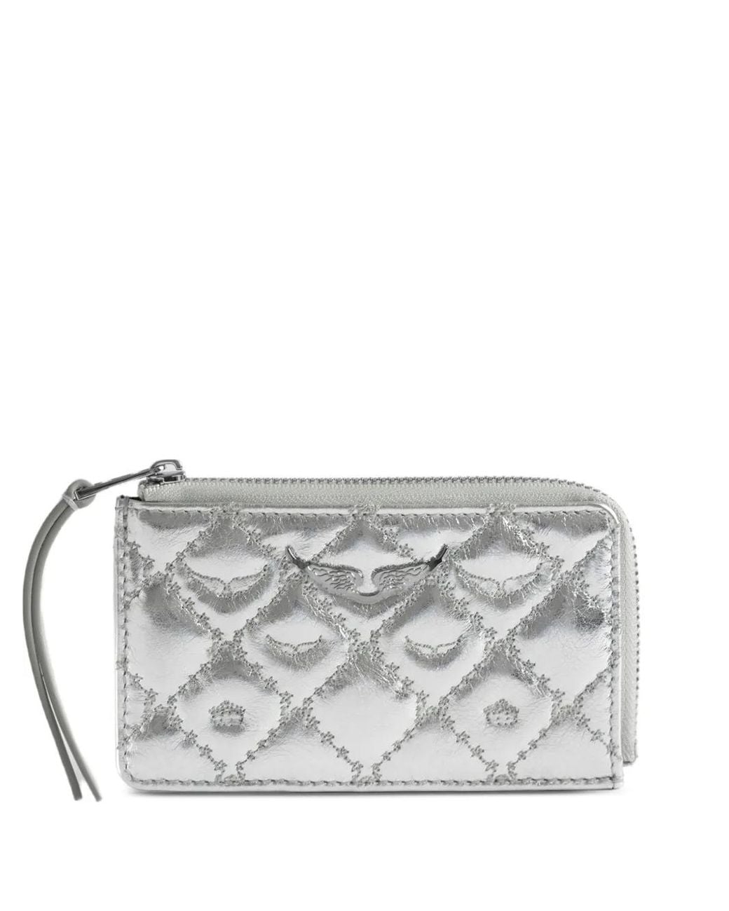 Zadig & Voltaire Gray Diamond-Pattern Wallet