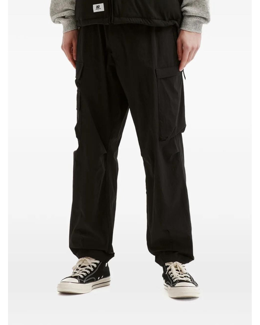 Chocoolate Black Logo-Patch Cargo Pants for men
