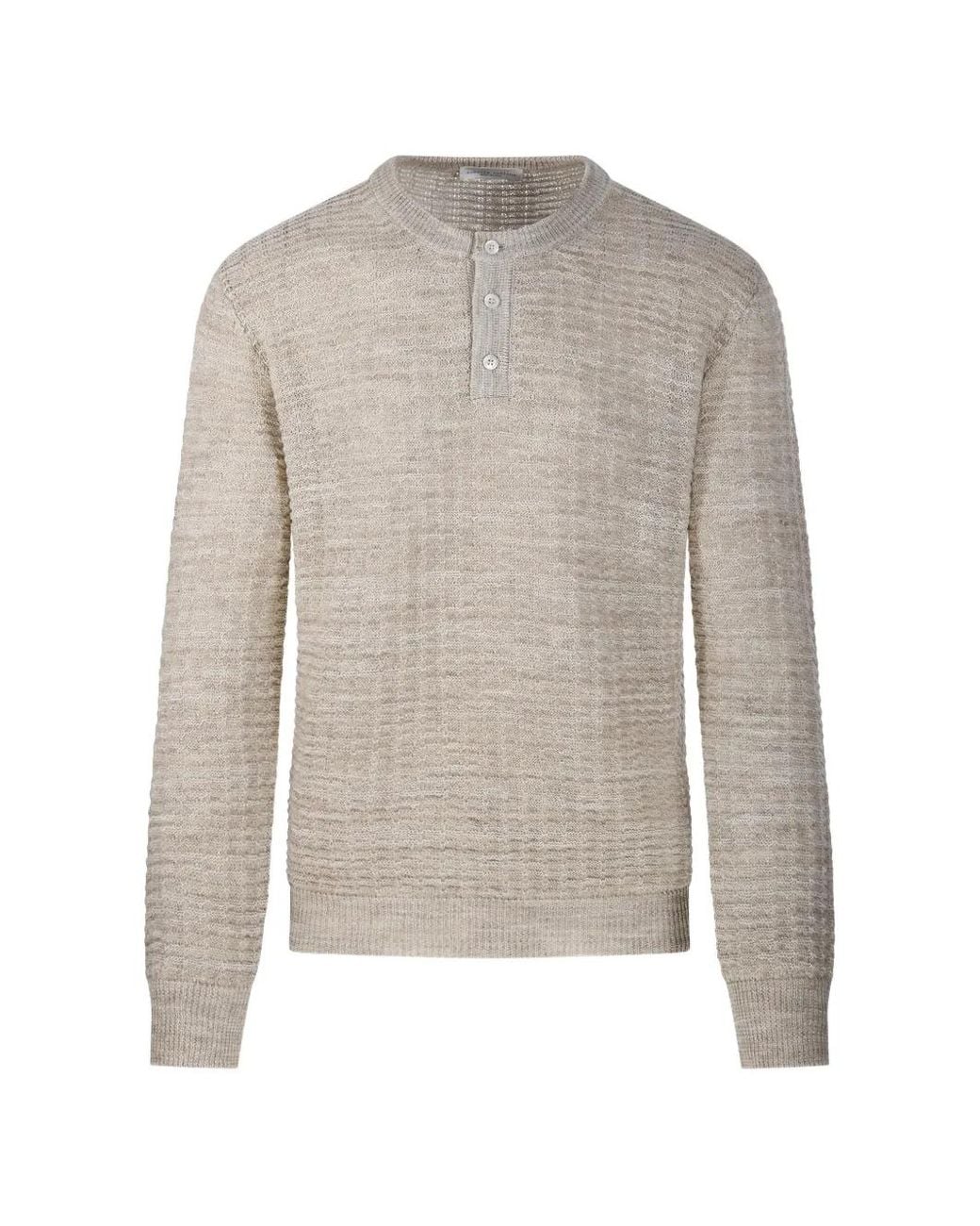 Roberto Collina White Buttoned Knitted Sweater for men