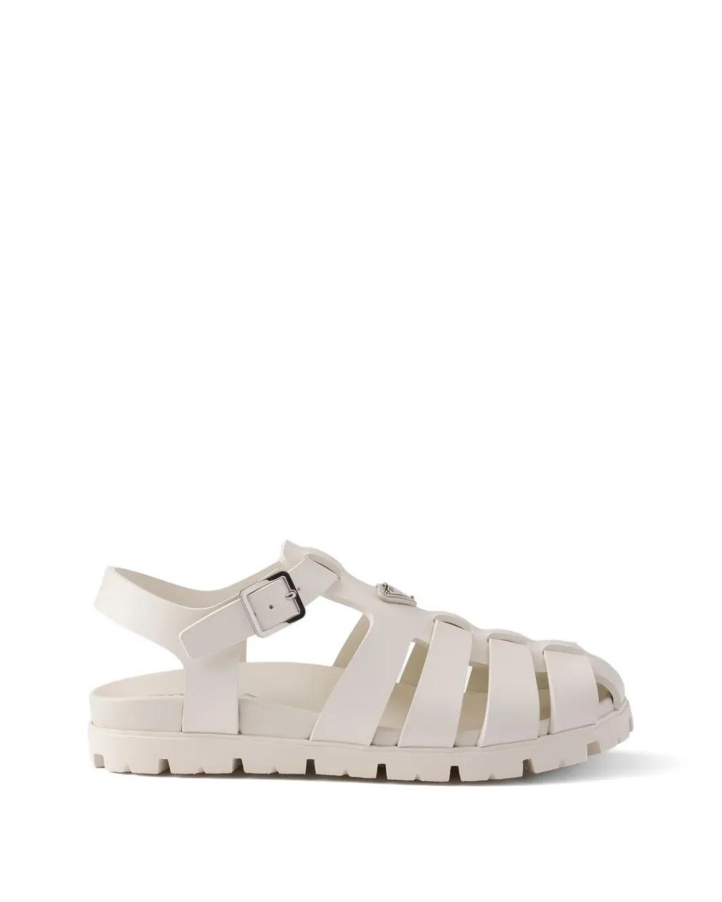 Prada White Rubber Fisherman Sandals for men