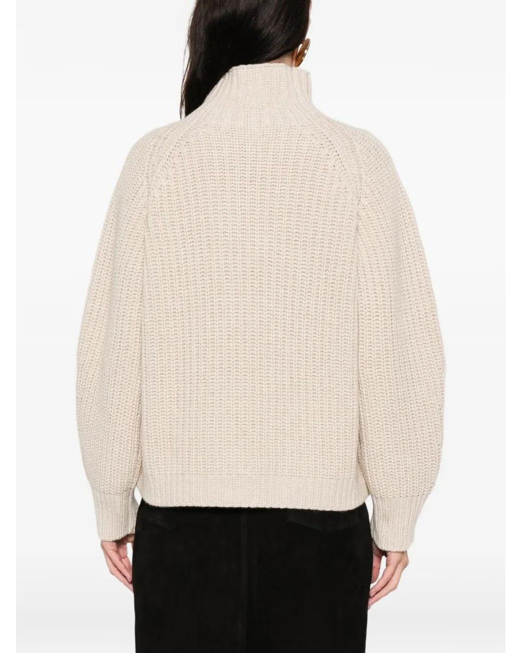 Liviana Conti Natural High-Neck Knitwear