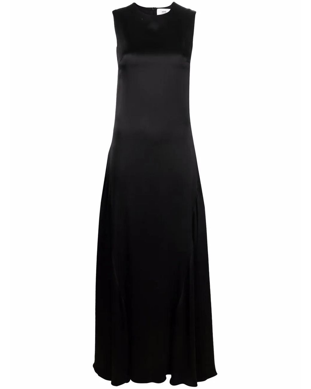 AMI Black Sleek Sleeveless Maxi Dress With Flowing Silhouette