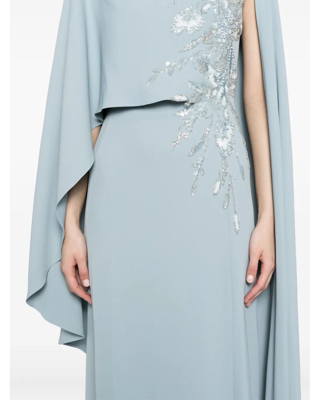 Saiid Kobeisy Blue Embellished Kaftan