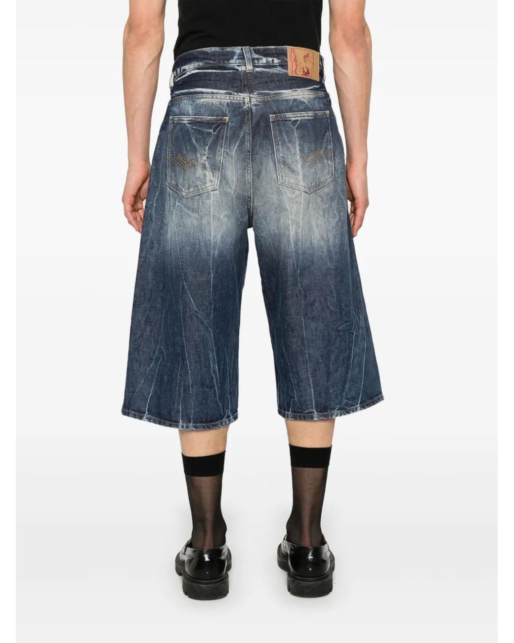Martine Rose Blue Zip Jean Short for men