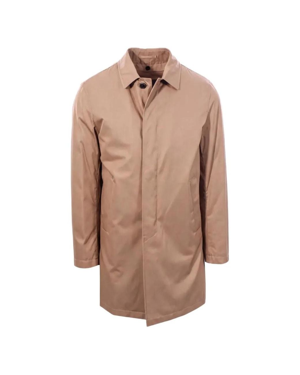 Herno Brown Single-Breasted Car Coat for men
