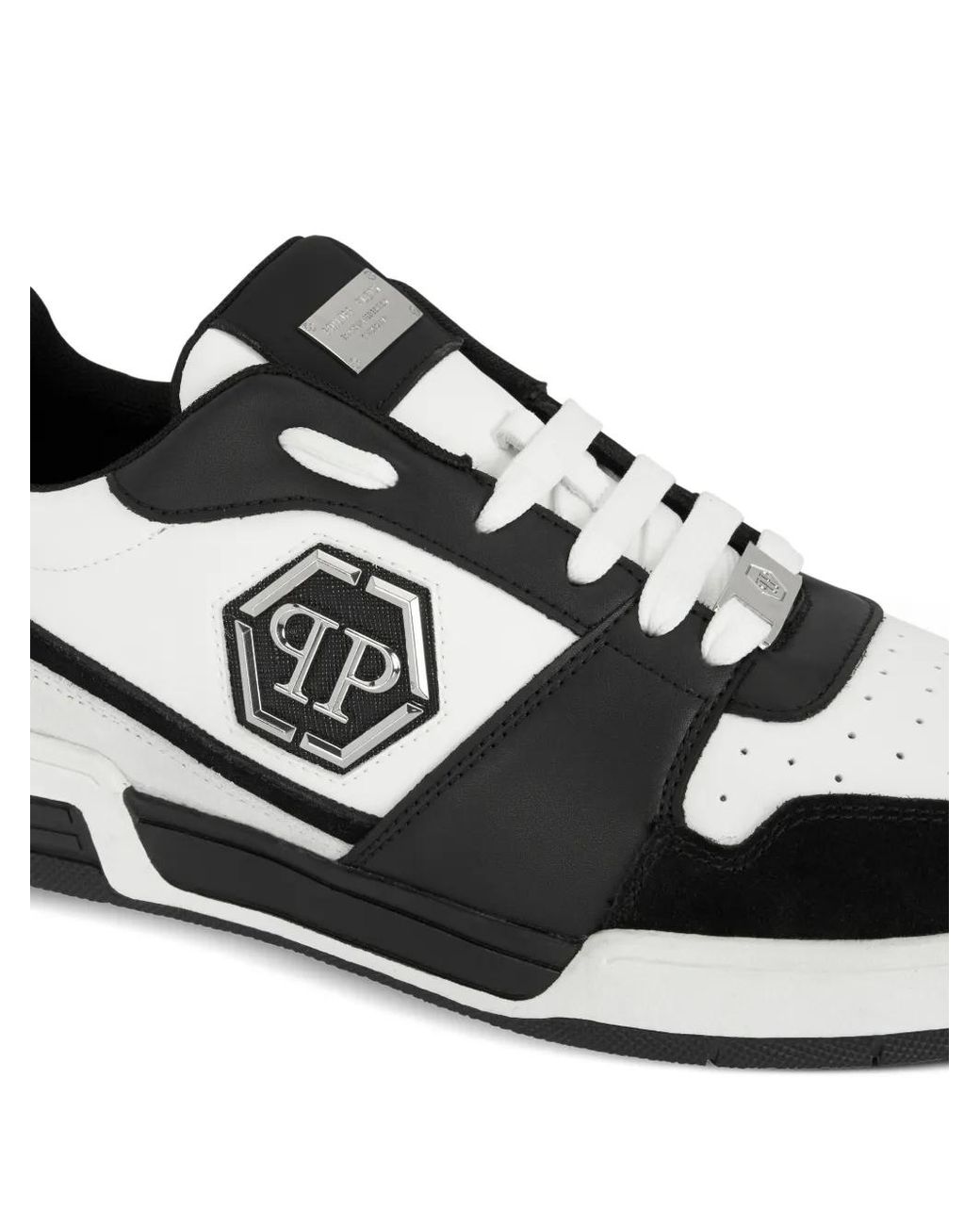 Philipp Plein White P-Force 78 Logo-Plaque Sneakers