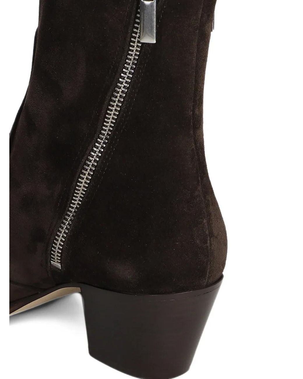 Anna F. Black Suede Side-Zip Ankle Boots