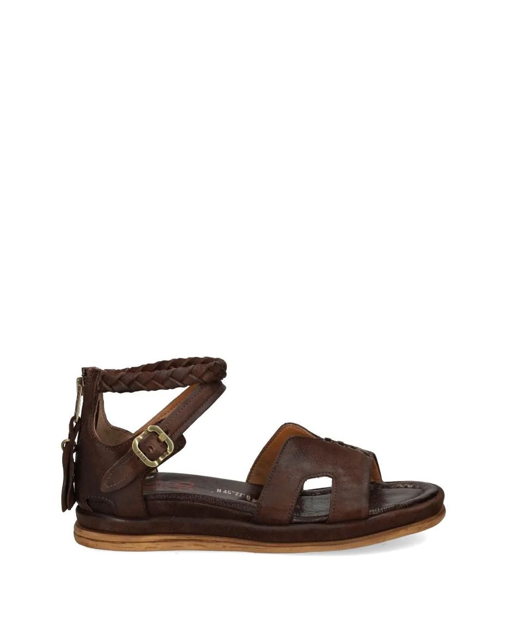 A.s.98 Brown Braided Sandals