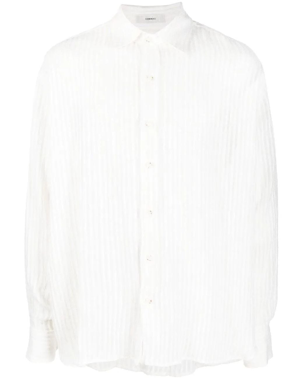 Camisa A Rayas Verticales Commas de hombre de color White