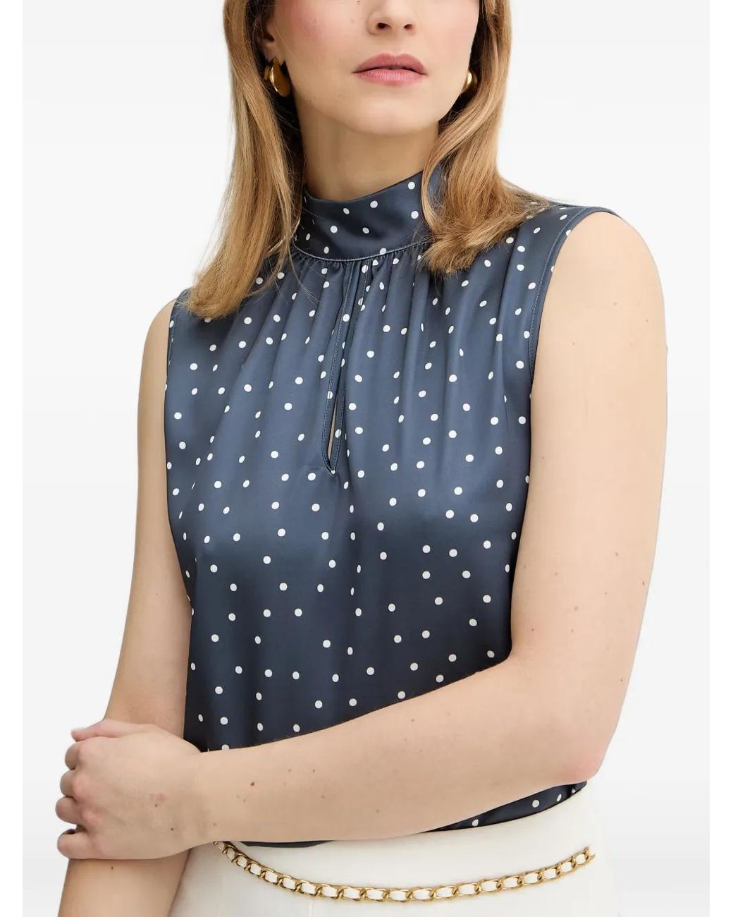 Silvian Heach Blue Polka-Dot Blouse