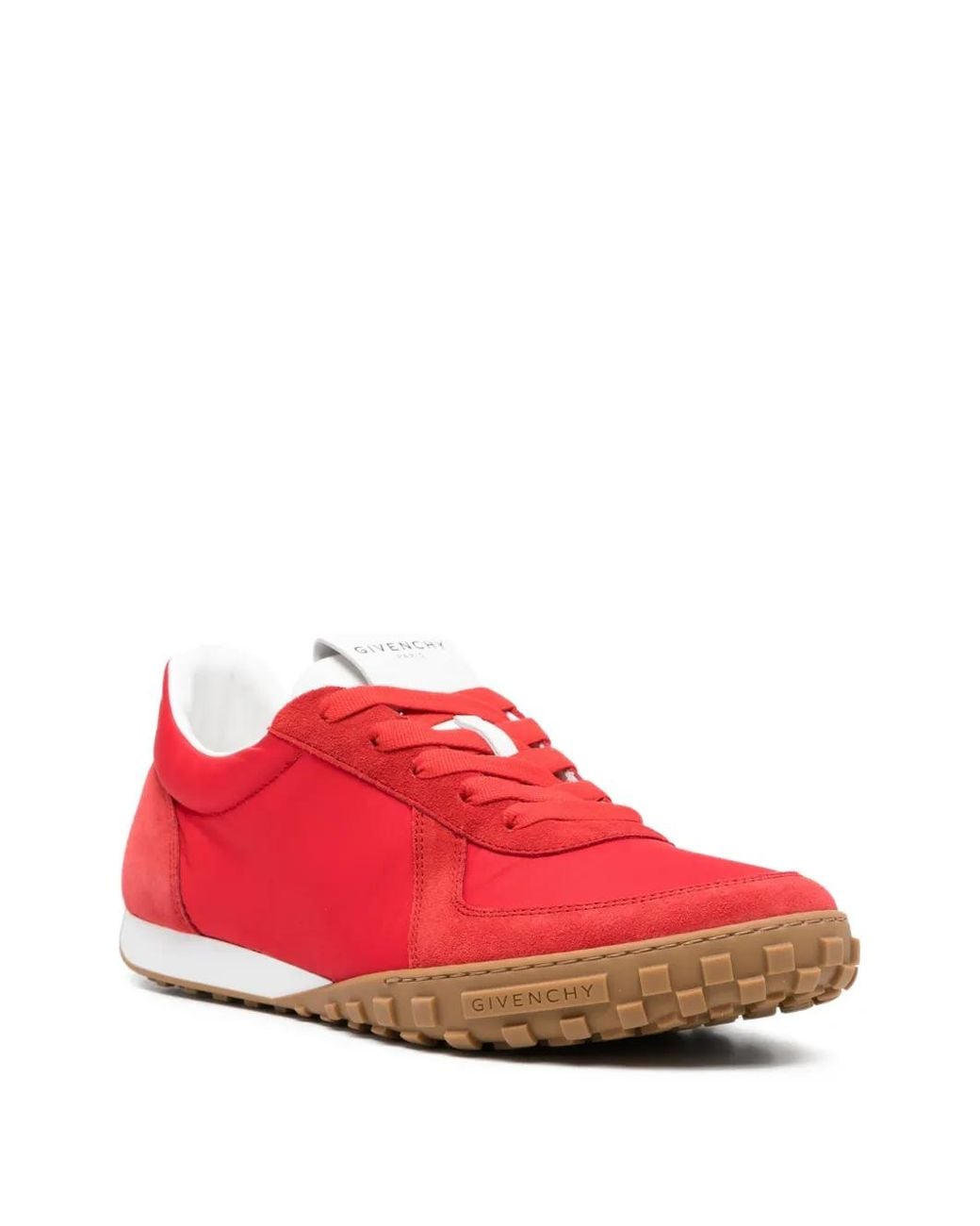 Givenchy Red Glide Suede Panelled Sneakers for men