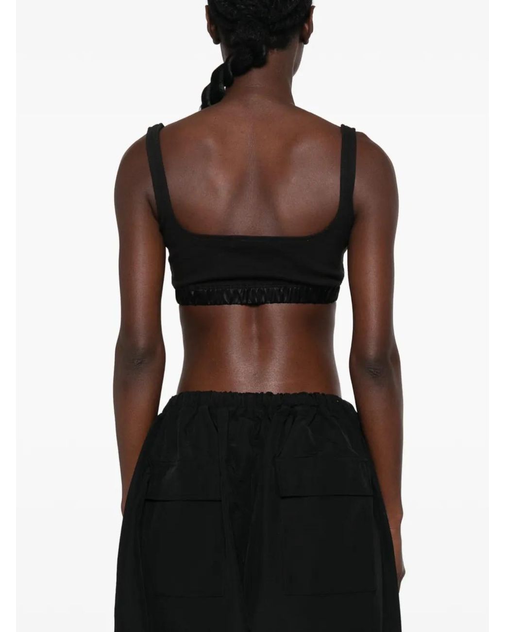 Entire studios Black Logo-Patch Cropped Top