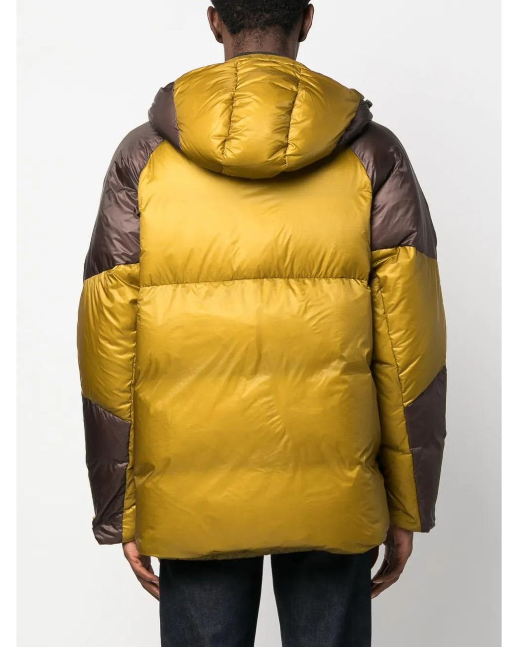 Colmar Yellow Two-Tone Hooded Down Jacket for men
