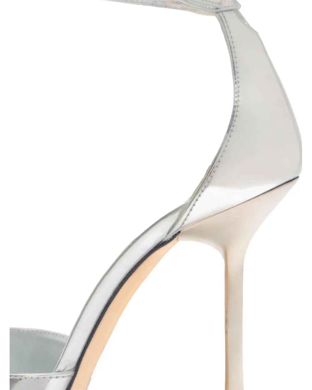 Stuart Weitzman White Ankle-Strap Leather Pumps