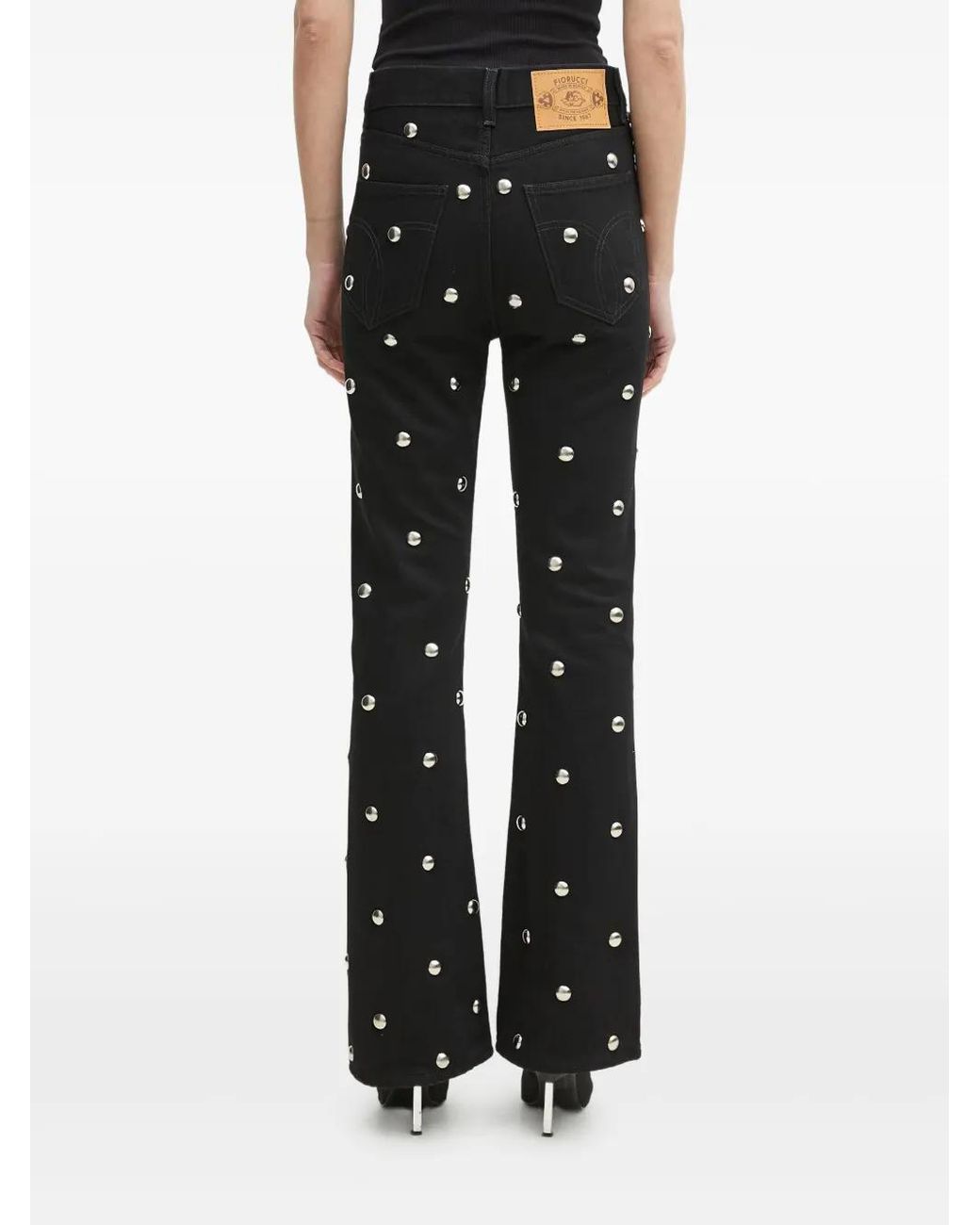 Fiorucci Black Embellished Flared Jeans