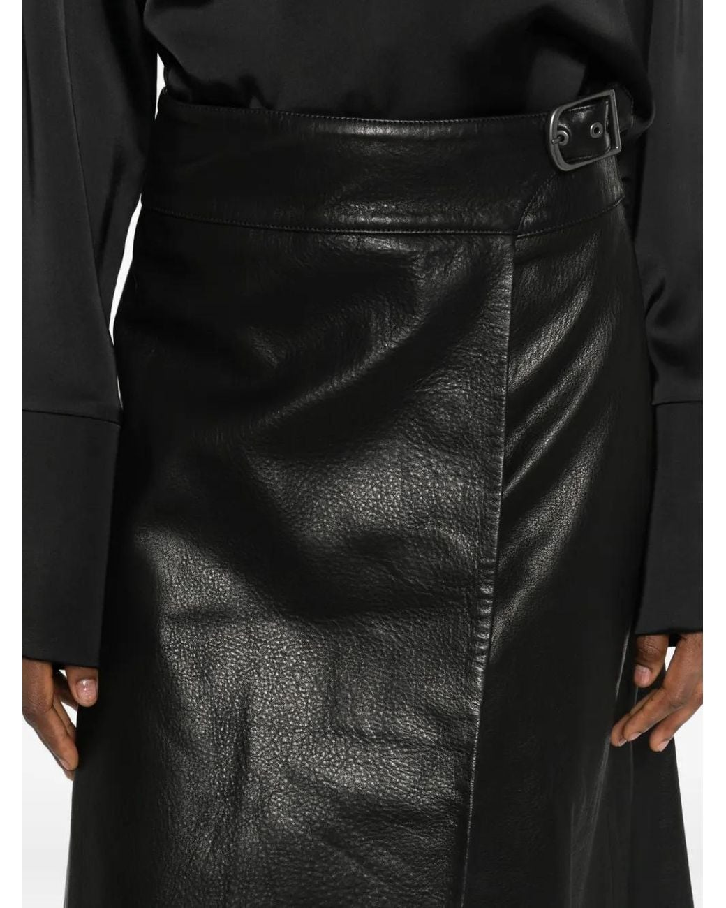 Jonathan Simkhai Black Wrap Midi Skirt