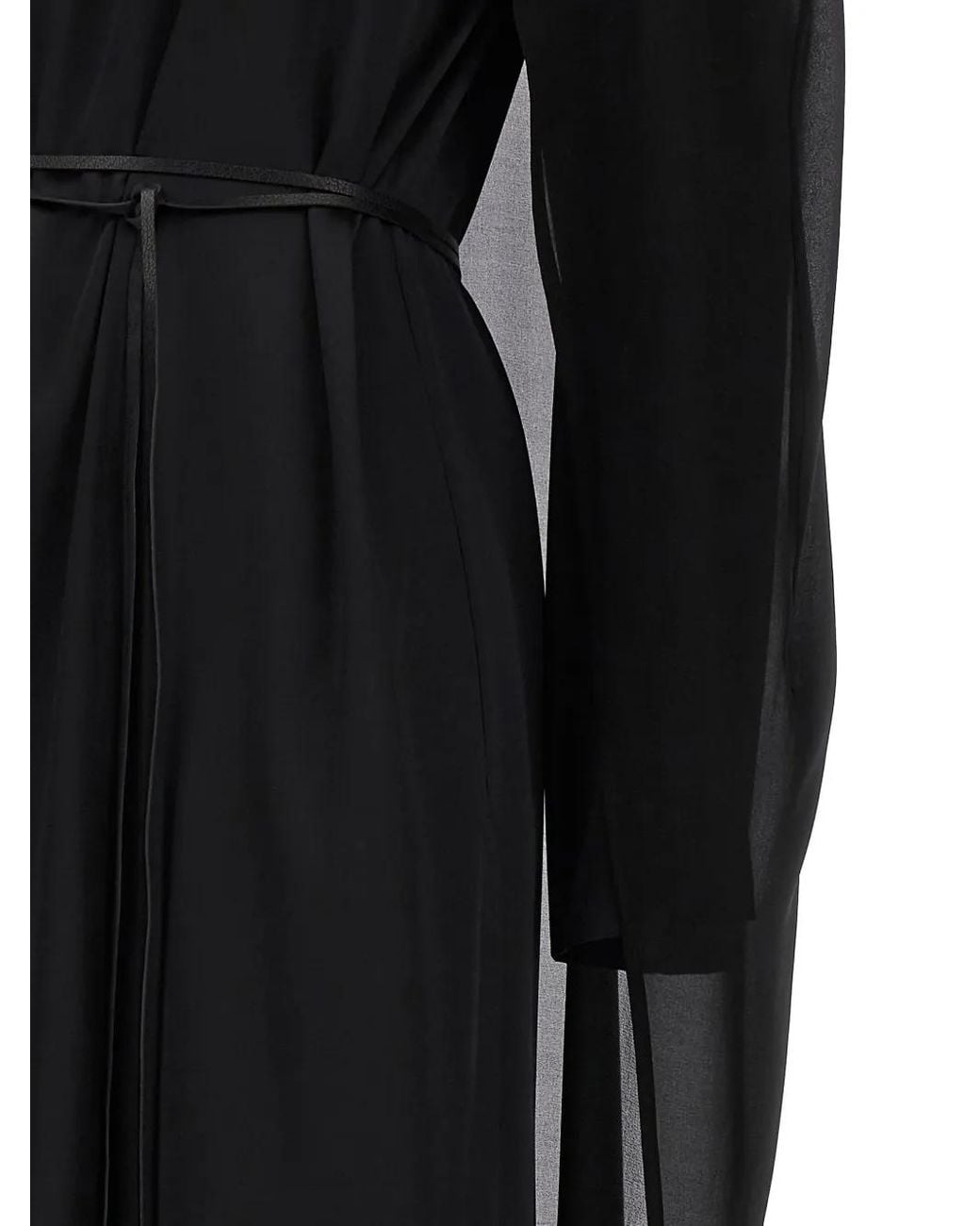 DI.LA3 PARI' Black Cape-Insert Maxi Dress