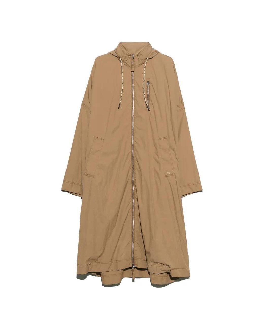 Bimba Y Lola Natural Camel Fluid A-Line Trench Coat