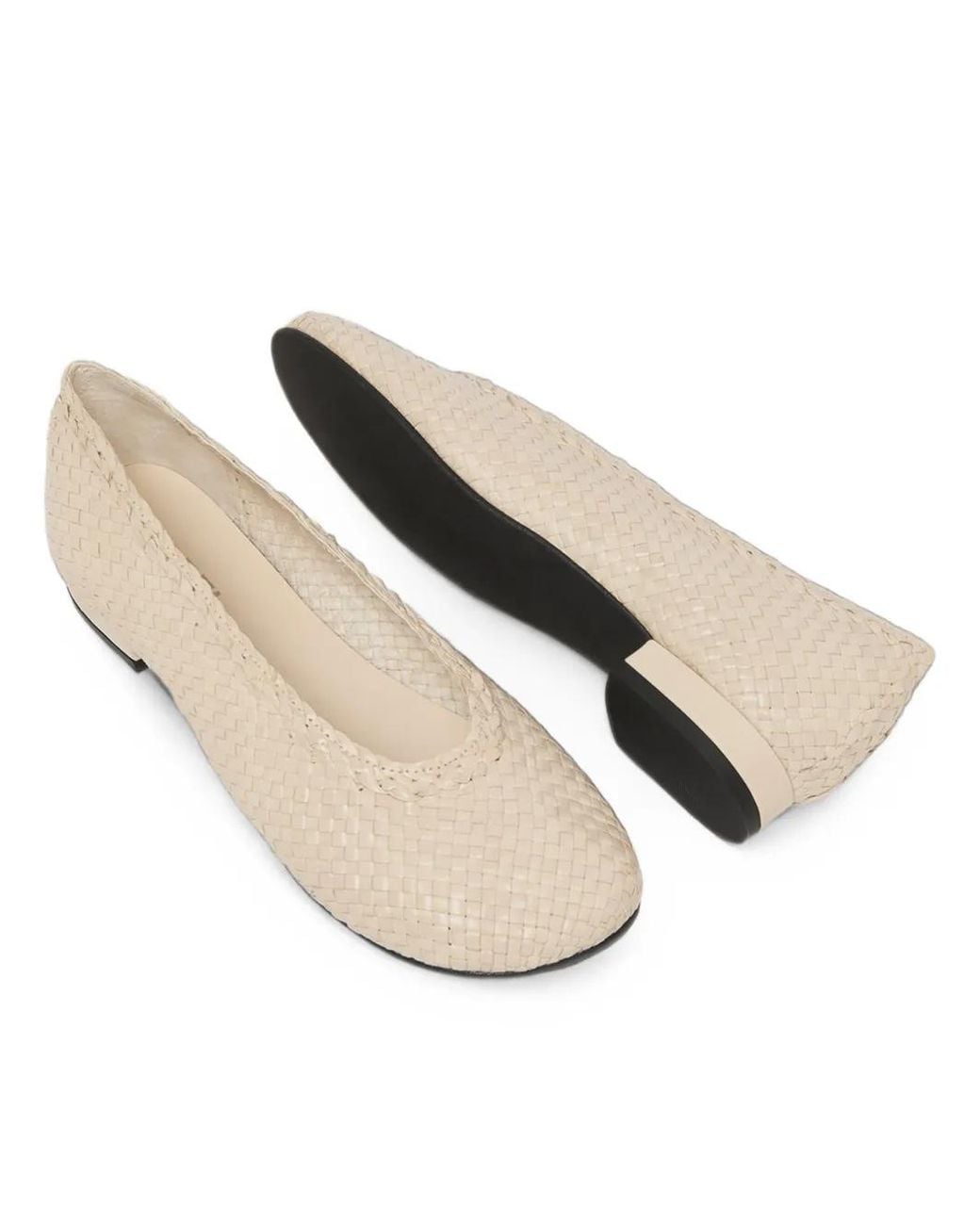 CAREL PARIS Natural Cassis Woven Leather Ballet Flats