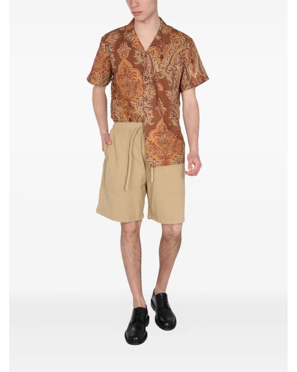 YMC Natural Drawstring Pocket Shorts for men