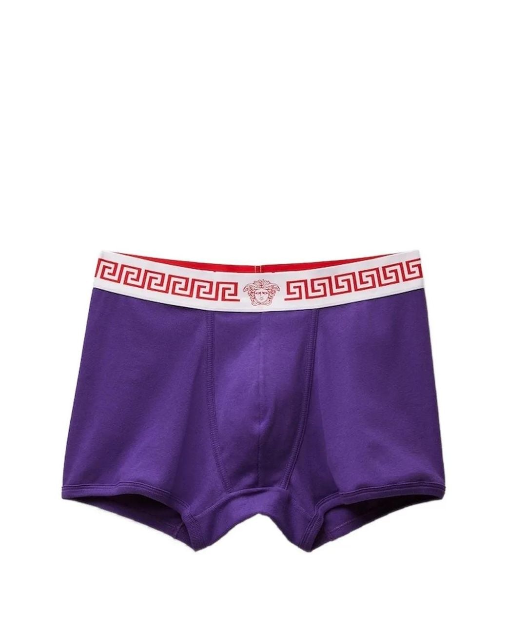 Versace Purple Ribbed Cotton Trunks for men