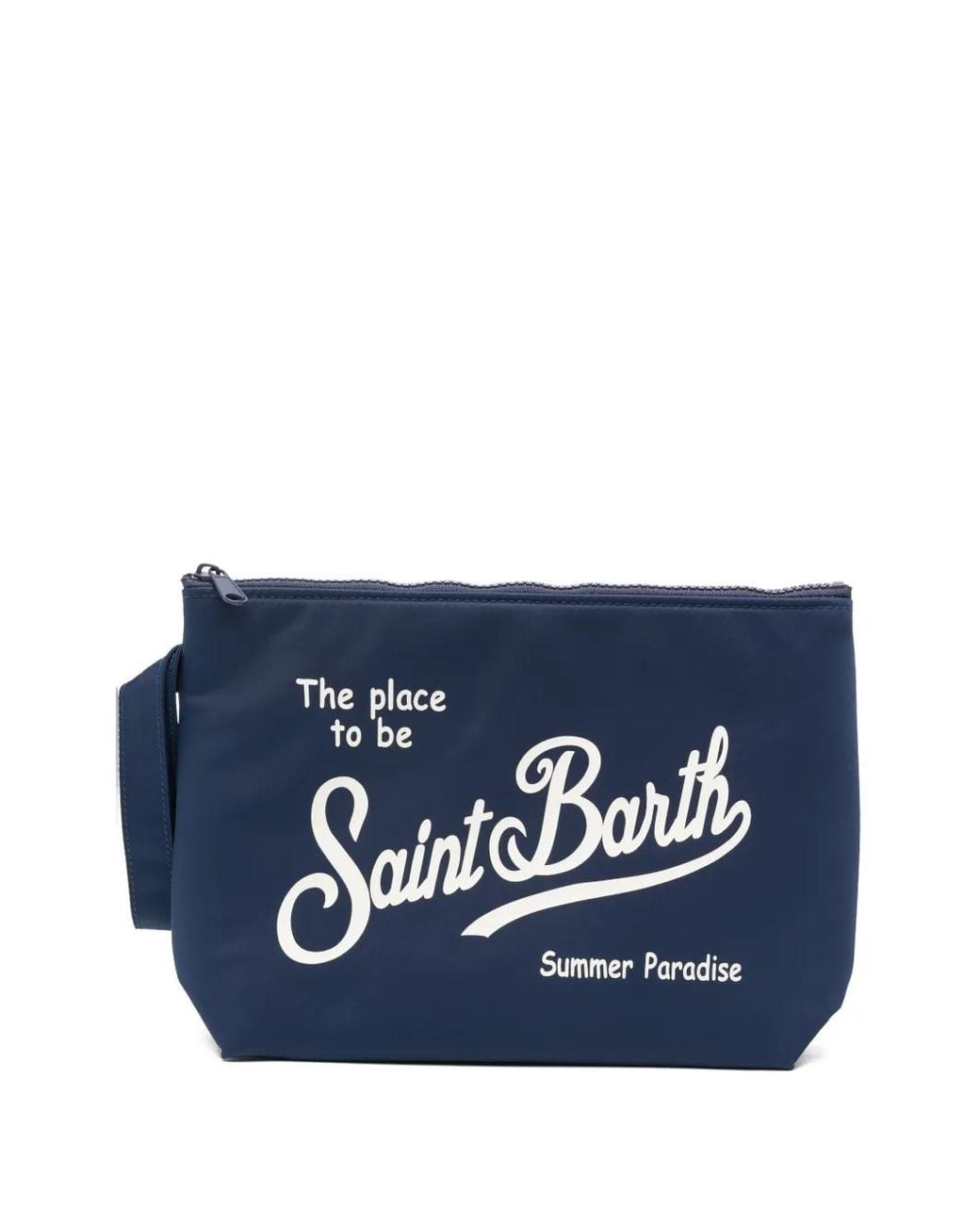 Mc2 Saint Barth Blue Aline Logo-Print Clutch Bag for men